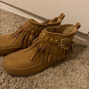 Fringe booties